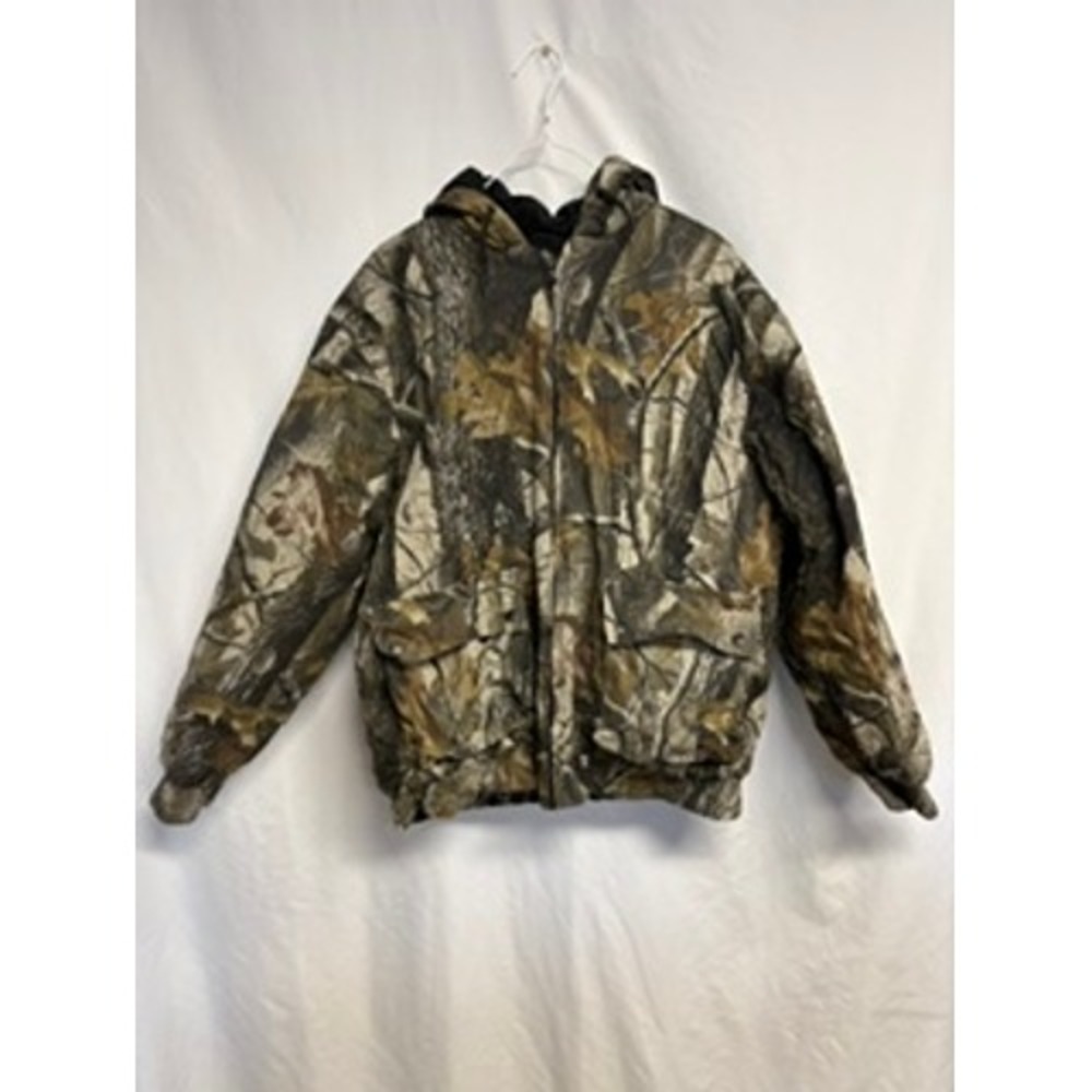 Outfitters Ridge Mens Camo Hooded Hunting Jacket Brown Green Size Medium M 38-40